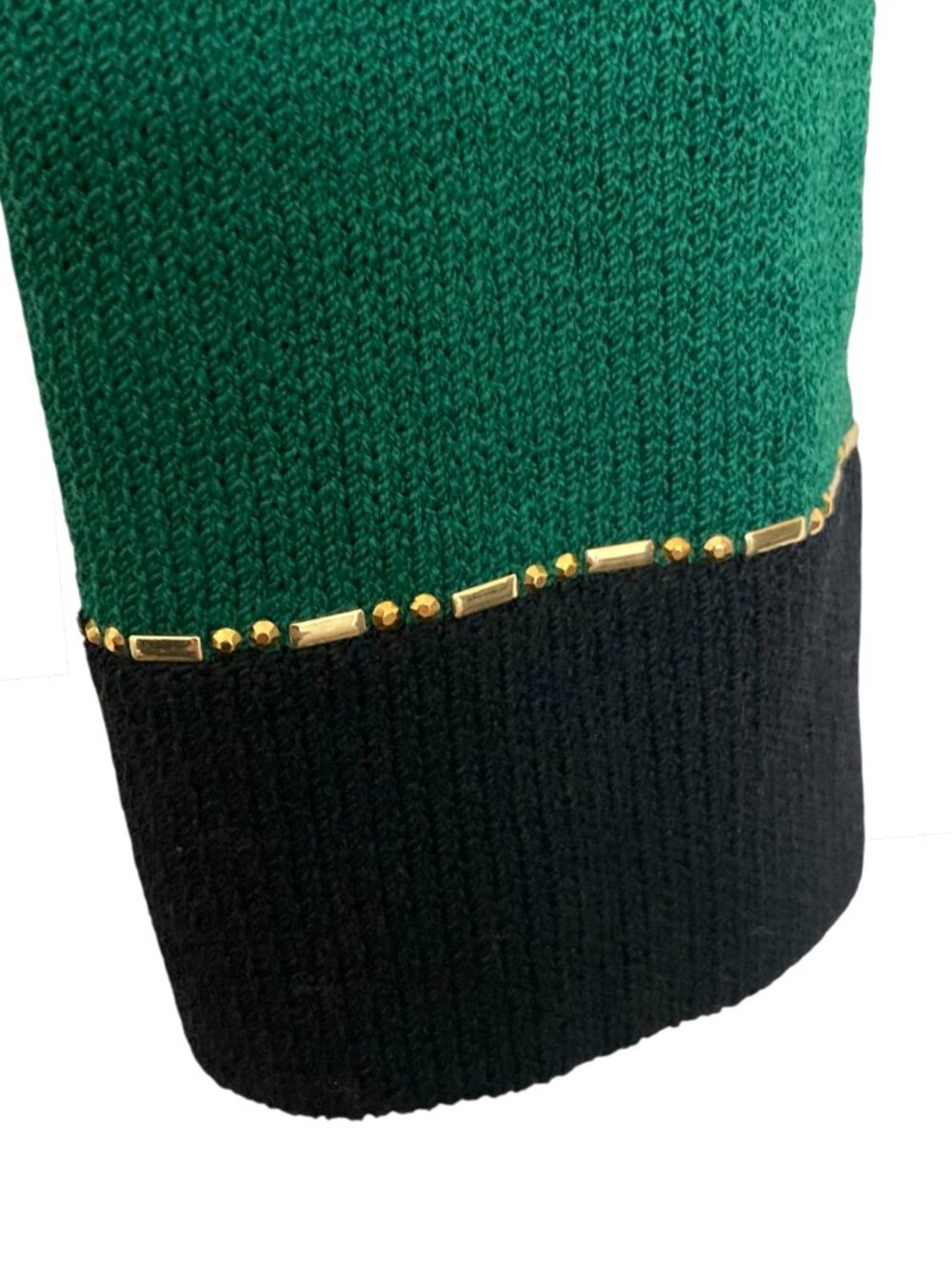 St John Collection by Marie Gray Mock Neck Santana Knit Jacket Size 6 Green - Picture 6 of 10